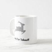 トナカイが離陸する コーヒーマグカップ (正面左)