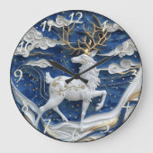 トナカイきらめくのクリスマスジョイ ラージ壁時計 (正面)