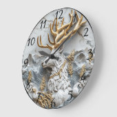 トナカイすてきクリスマスおもしろい ラージ壁時計 (傾斜)