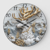 トナカイすてきクリスマスおもしろい ラージ壁時計 (正面)