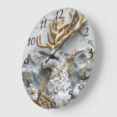 トナカイすてきクリスマスおもしろい ラージ壁時計 (傾斜)