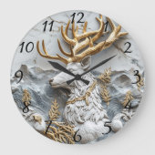 トナカイすてきクリスマスおもしろい ラージ壁時計 (正面)