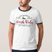 トナカイそりが男のものに乗る Tシャツ (正面)