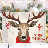 トナカイつると雪片ハッピーホリデー シーズンカード
