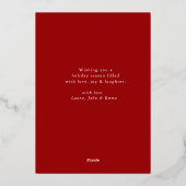 トナカイとそりのクリスマス写真 ゴールド 箔シーズンカード (裏面)