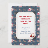 トナカイとそりを持つホリデーサンタクロース シーズンカード (正面)