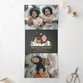 トナカイとウサギの穏やかなクリスマスイブ 三つ折りクリスマスカード (内部)