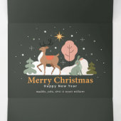 トナカイとウサギの穏やかなクリスマスイブ 三つ折りクリスマスカード (内部中)