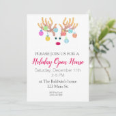 トナカイとオーナメントパーティの招待状 招待状 (スタンド正面)