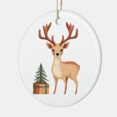トナカイとギフトボー セラミックオーナメント (左)