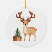 トナカイとギフトボー セラミックオーナメント (裏面)