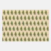 トナカイとクマと松 ラッピングペーパーシート (正面2)