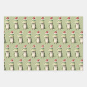 トナカイとクリスマスのアリゲーター ラッピングペーパーシート (正面)