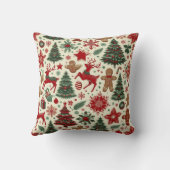 トナカイとクリスマスツリーホリデーデコール クッション (裏面)