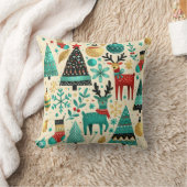 トナカイとクリスマスツリー クッション (ブランケット)