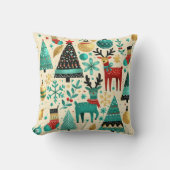 トナカイとクリスマスツリー クッション (正面)