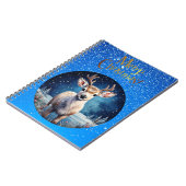 トナカイとクリスマスリースの挨拶 ノートブック (左側)