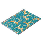 トナカイとクリスマスヴィンテージのシームレスなパターン。 ノートブック (左側)