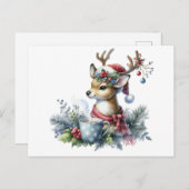 トナカイとクリスマス シーズンポストカード (正面/裏面)