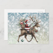 トナカイとクリスマス シーズンポストカード (正面/裏面)