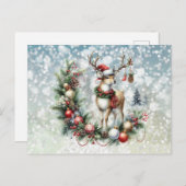 トナカイとクリスマス シーズンポストカード (正面/裏面)