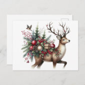 トナカイとクリスマス シーズンポストカード (正面/裏面)