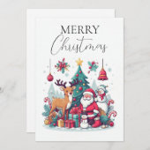 トナカイとクロース応援 シーズンカード (正面/裏面)