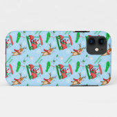 トナカイとゴルフをするサンタクロースのクリスマスパターン Case-Mate iPhoneケース (裏面(横))