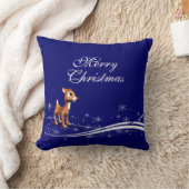 トナカイとサンタクロースのクリスマス クッション (ブランケット)