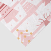 トナカイとスノーフレークのピンクの白のクリスマス 薄葉紙 (詳細)