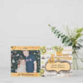 トナカイとスノーフレークスホリデーフォトカード シーズンカード (スタンド正面)