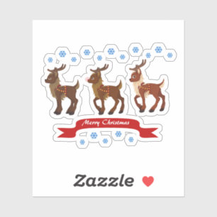 トナカイとスノーフレーク シール