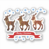 トナカイとスノーフレーク シール (正面)