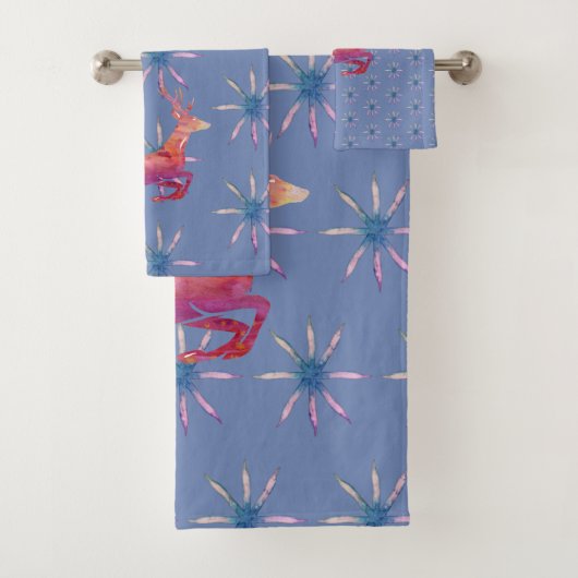 トナカイとスノーフレーク バスタオルセット (インサイチュ)