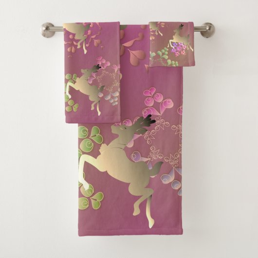 トナカイとスノーフレーク バスタオルセット (インサイチュ)