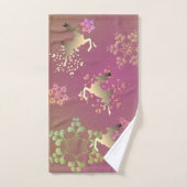 トナカイとスノーフレーク バスタオルセット (ハンドタオル)