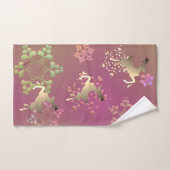 トナカイとスノーフレーク バスタオルセット (ハンドタオル)