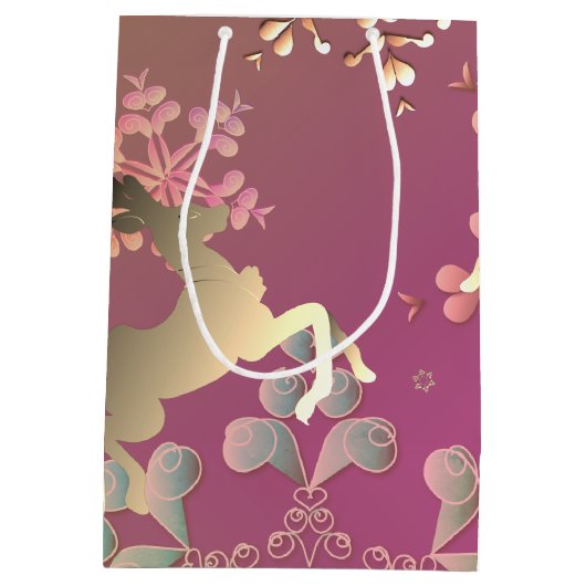 トナカイとスノーフレーク ミディアムペーパーバッグ (裏面)