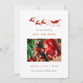 トナカイとスリーのクリスマス誕生のお知らせ 案内状