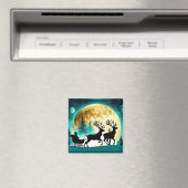 トナカイとソリの満月 マグネット (インサイチュ (食洗機))