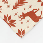 トナカイとフェスティバルクリスマス フリースブランケット (角)