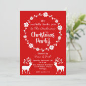 トナカイとフローラフレーム北欧クリスマスパーティー 招待状 (スタンド正面)