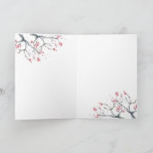 トナカイとブルフィンチの冬のカード 招待状 (内部)