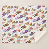 トナカイとベルズクリスマスベビーシェルパブランケット シェルパブランケット (正面(横))