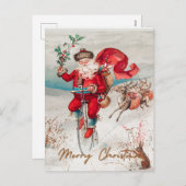 トナカイとペニーの農場でサンタクロース シーズンポストカード (正面/裏面)