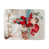 トナカイとペニーの農場でサンタクロース マグネット (横)