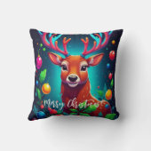 「トナカイとボーブル」クリスマス クッション (裏面)