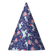 トナカイとミュージカルの鳥柄 パーティーハット (裏面)