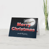 トナカイとメリークリスマスサンタ シーズンカード (正面)