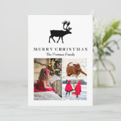 トナカイとメリークリスマス写真と名前を追加 シーズンカード (スタンド正面)